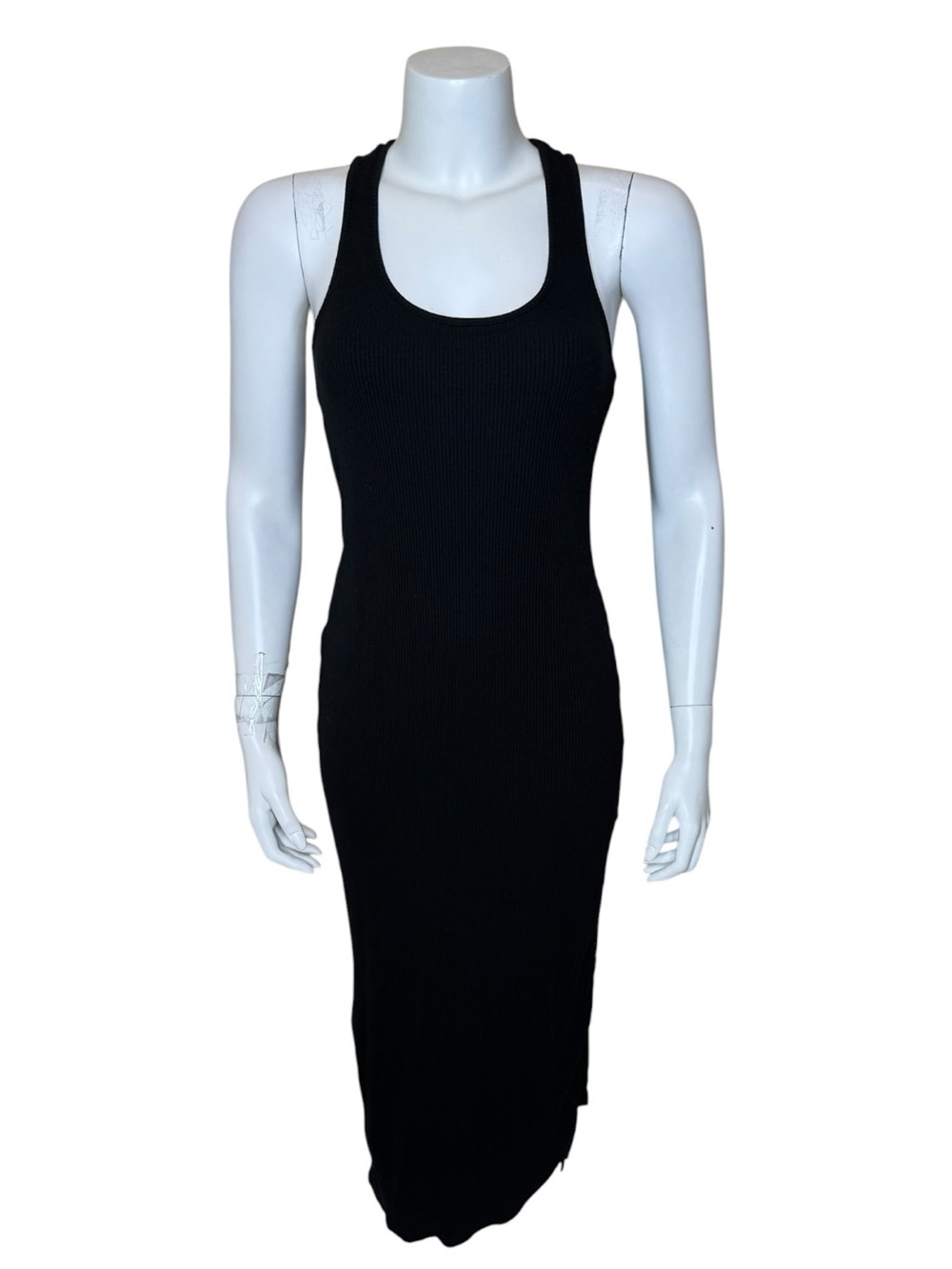 Sweaty Betty Weekend Twist-Back Midi Dress S 4-6 Tank Sleeveless Ribbed Black